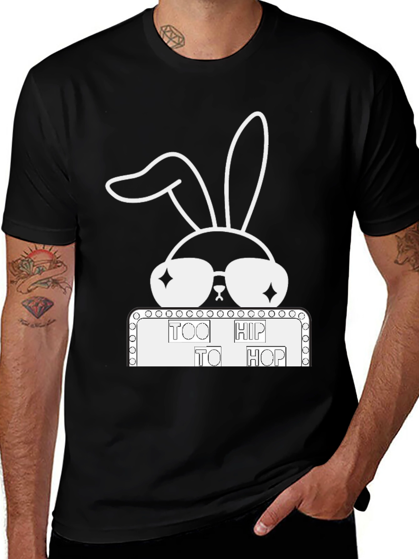 Cool Rabbit Tee: Too Hip To Hop Funny Easter Shirt