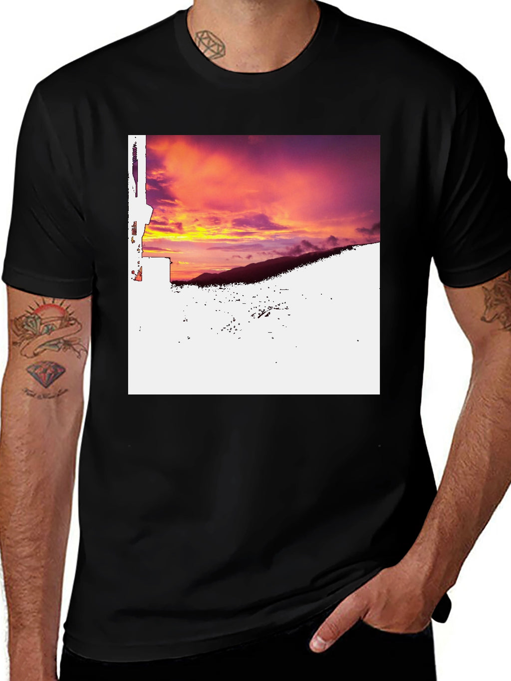 Sunset Mountain Tee - Black