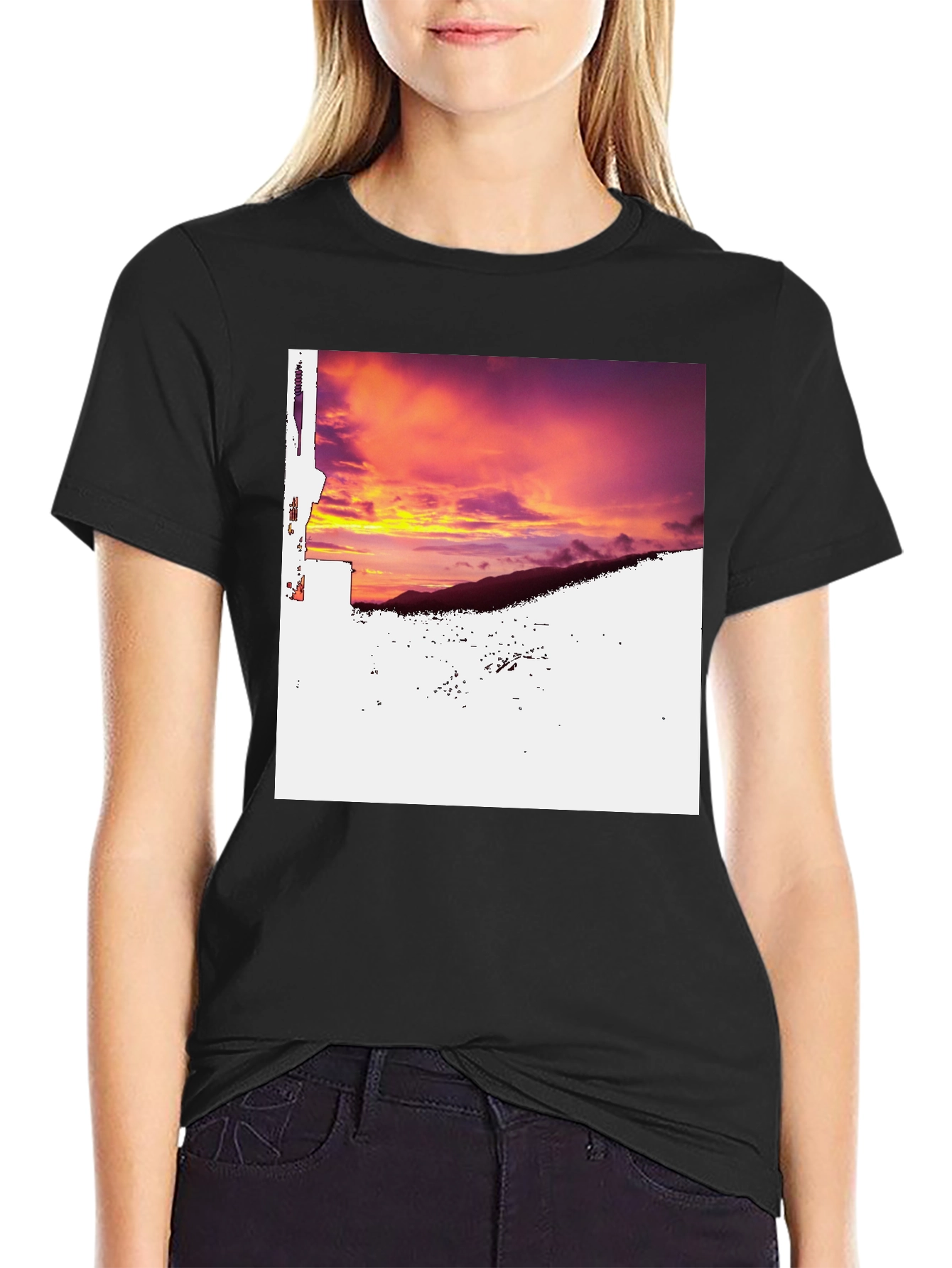 Sunset Mountain Tee - Black
