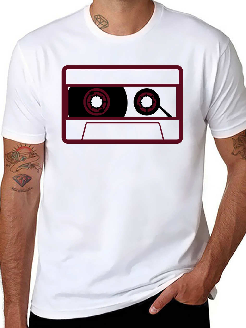 Retro Cassette Tape Graphic T-Shirt - Black