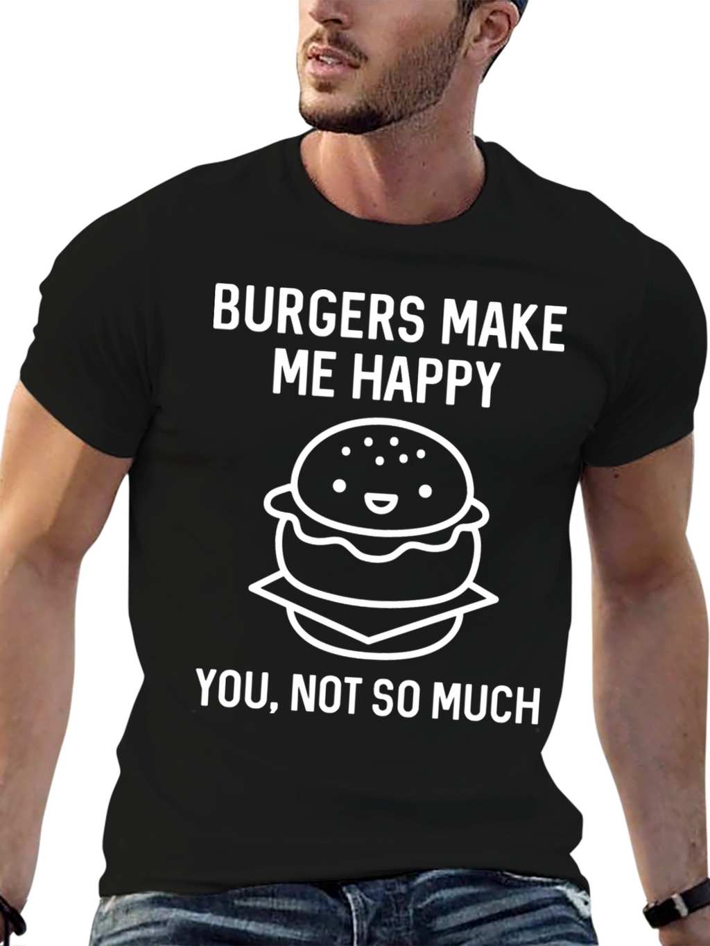 Burgers Make Me Happy Graphic T-Shirt