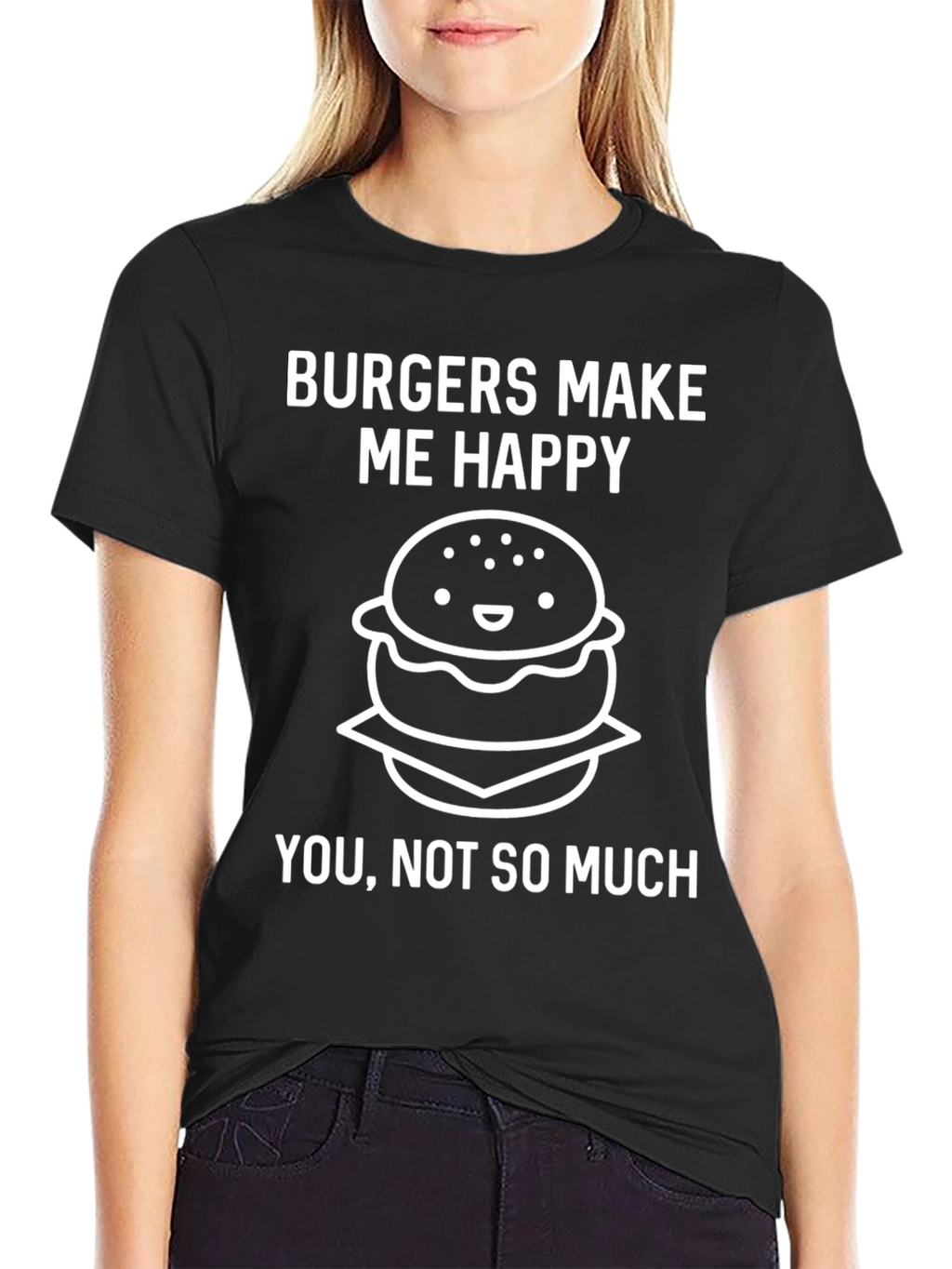 Burgers Make Me Happy Graphic T-Shirt