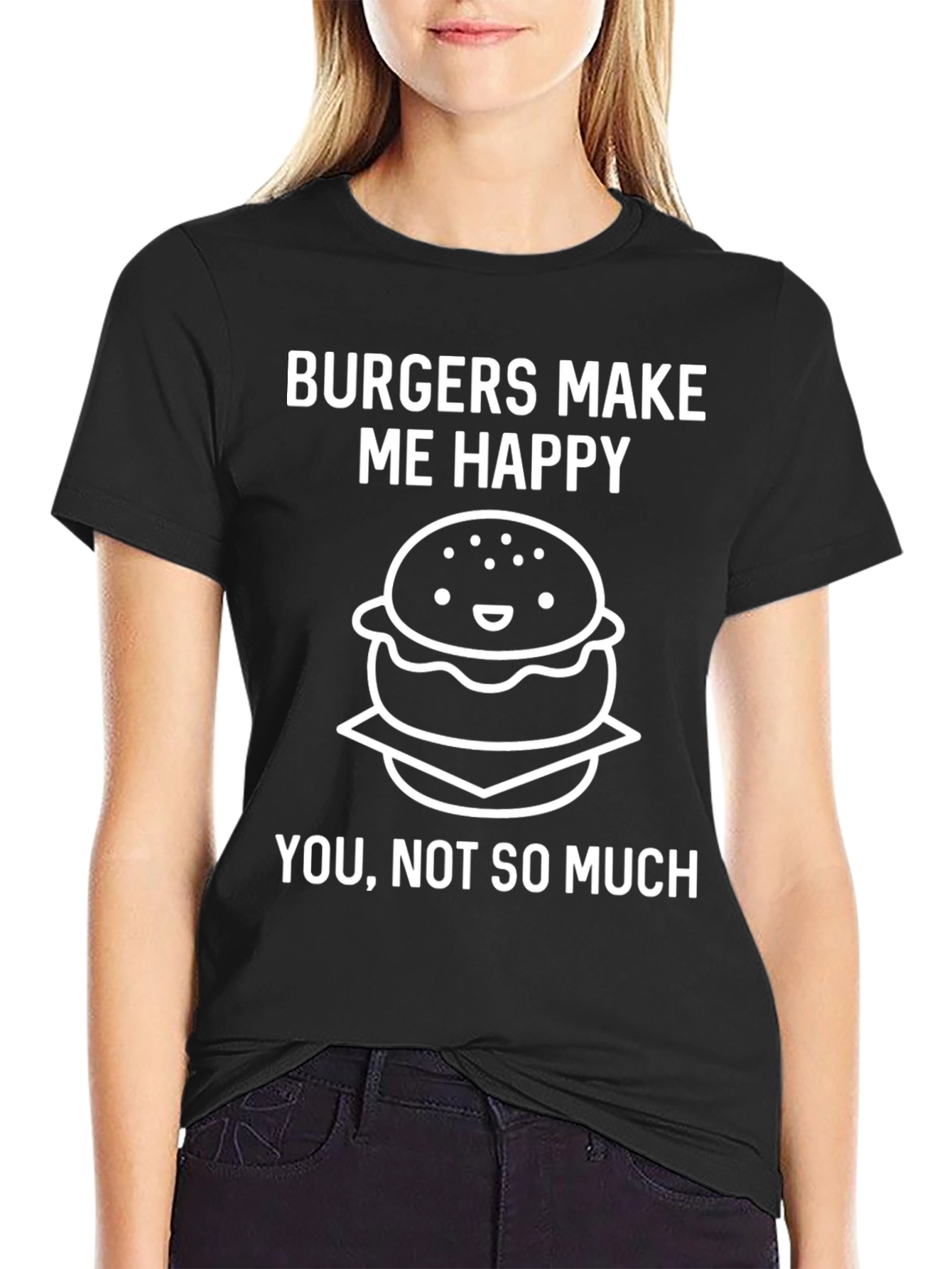 Burgers Make Me Happy Graphic T-Shirt