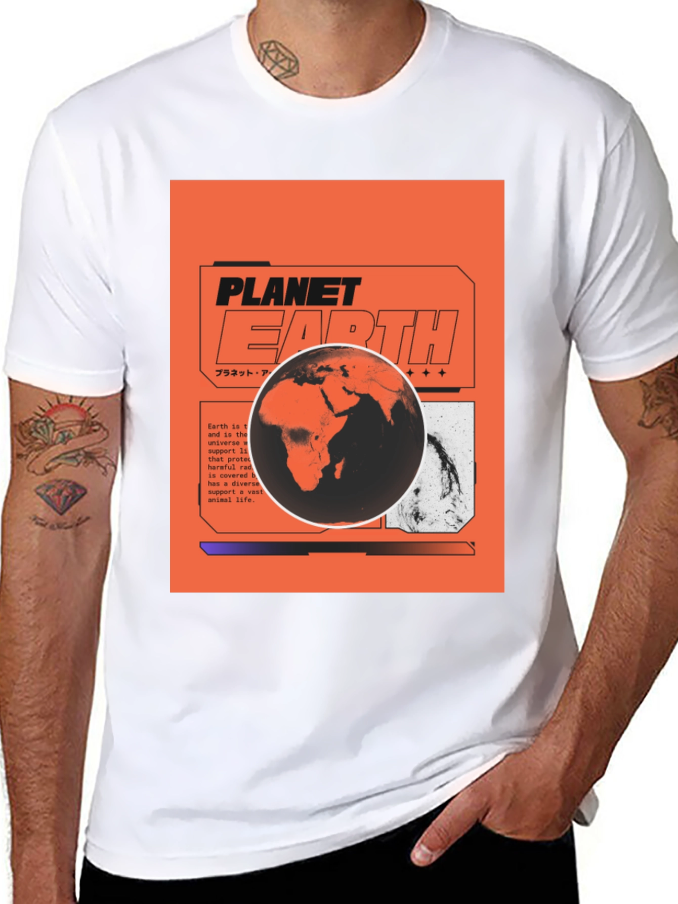 Planet Earth Graphic T-Shirt - Black