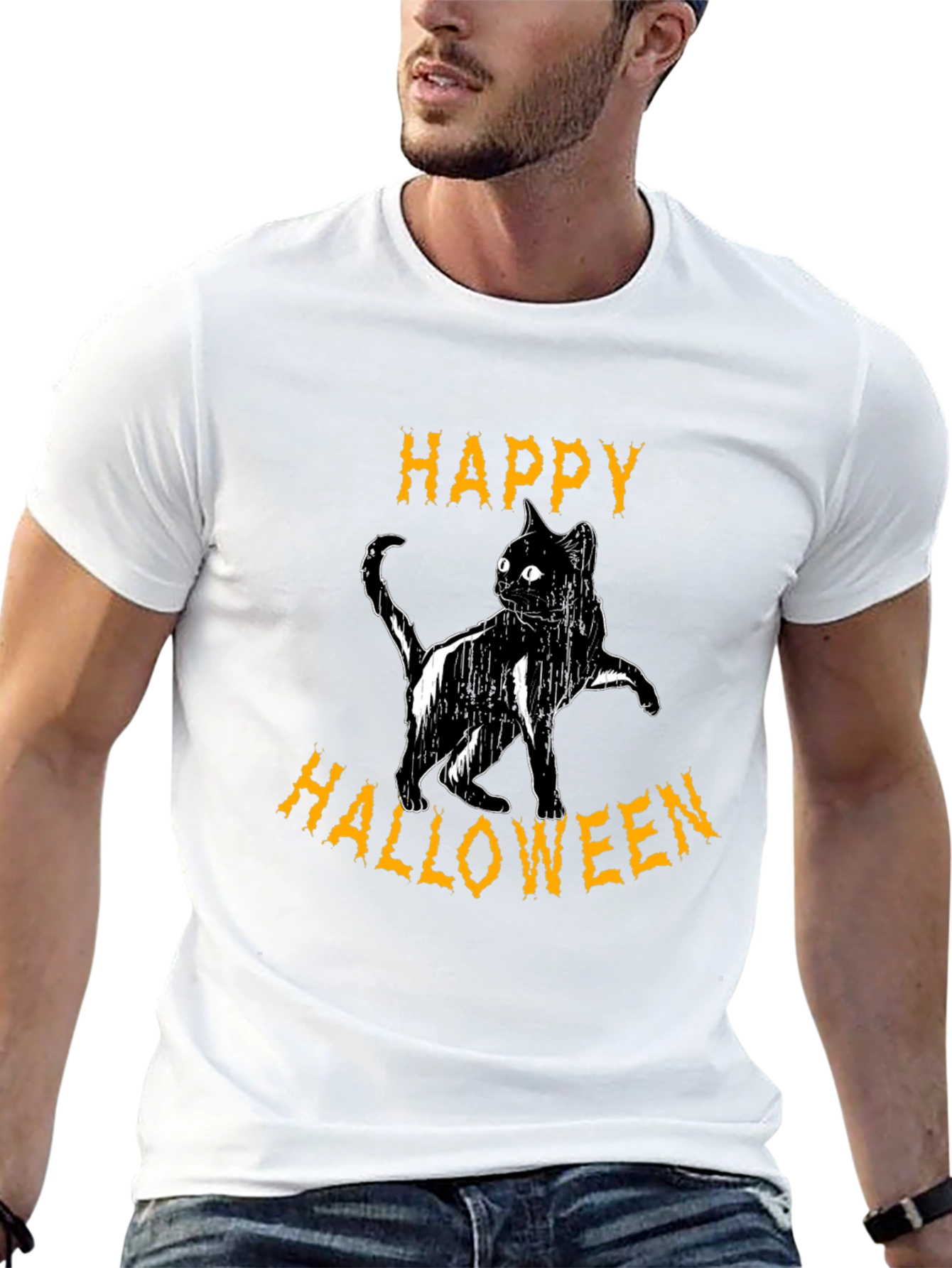 Happy Halloween Black Cat T-Shirt