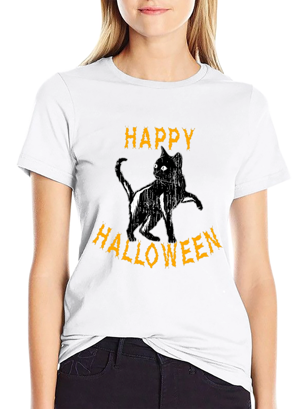 Happy Halloween Black Cat T-Shirt