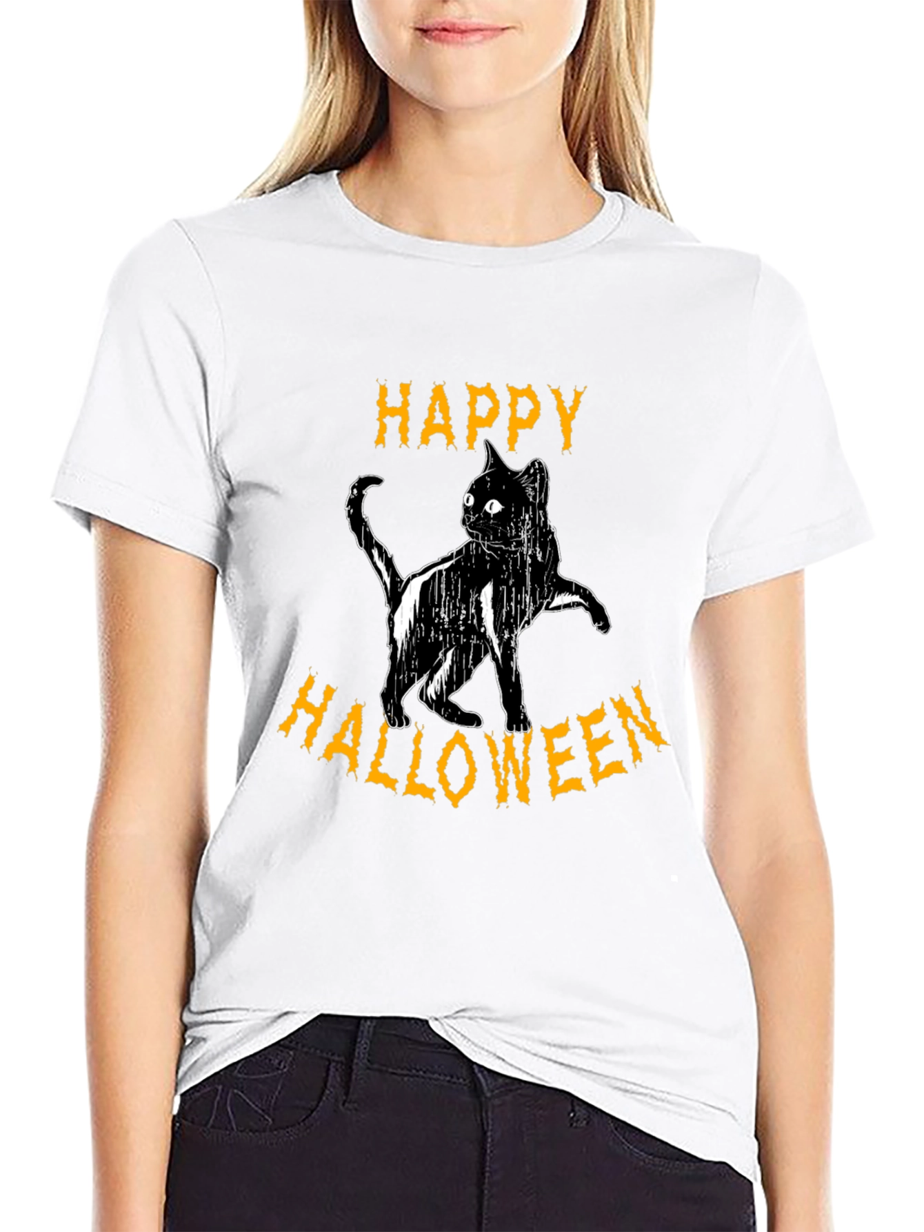 Happy Halloween Black Cat T-Shirt