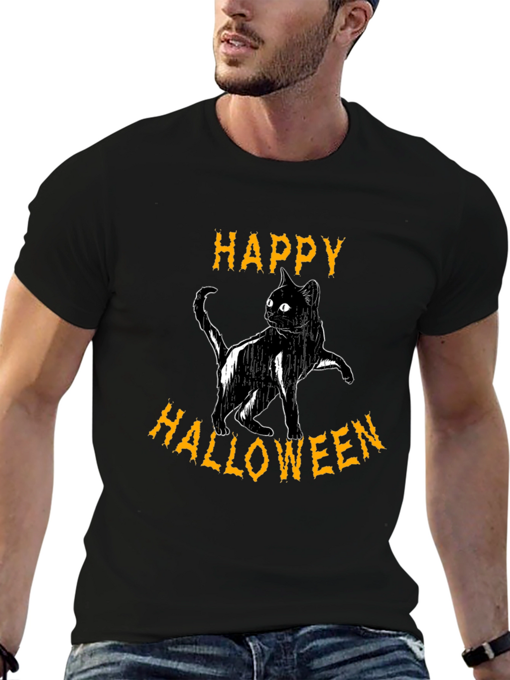 Happy Halloween Black Cat T-Shirt