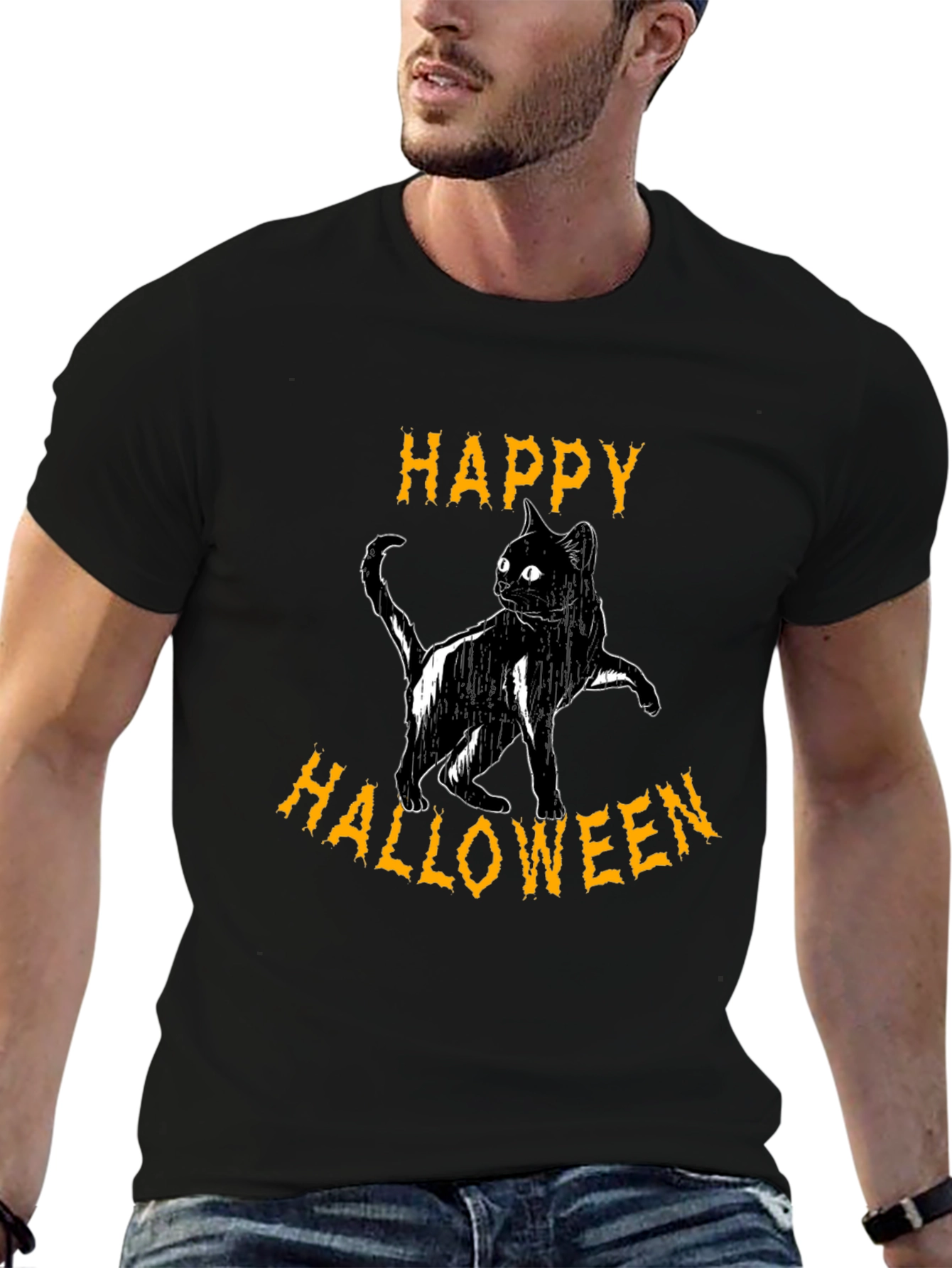 Happy Halloween Black Cat T-Shirt