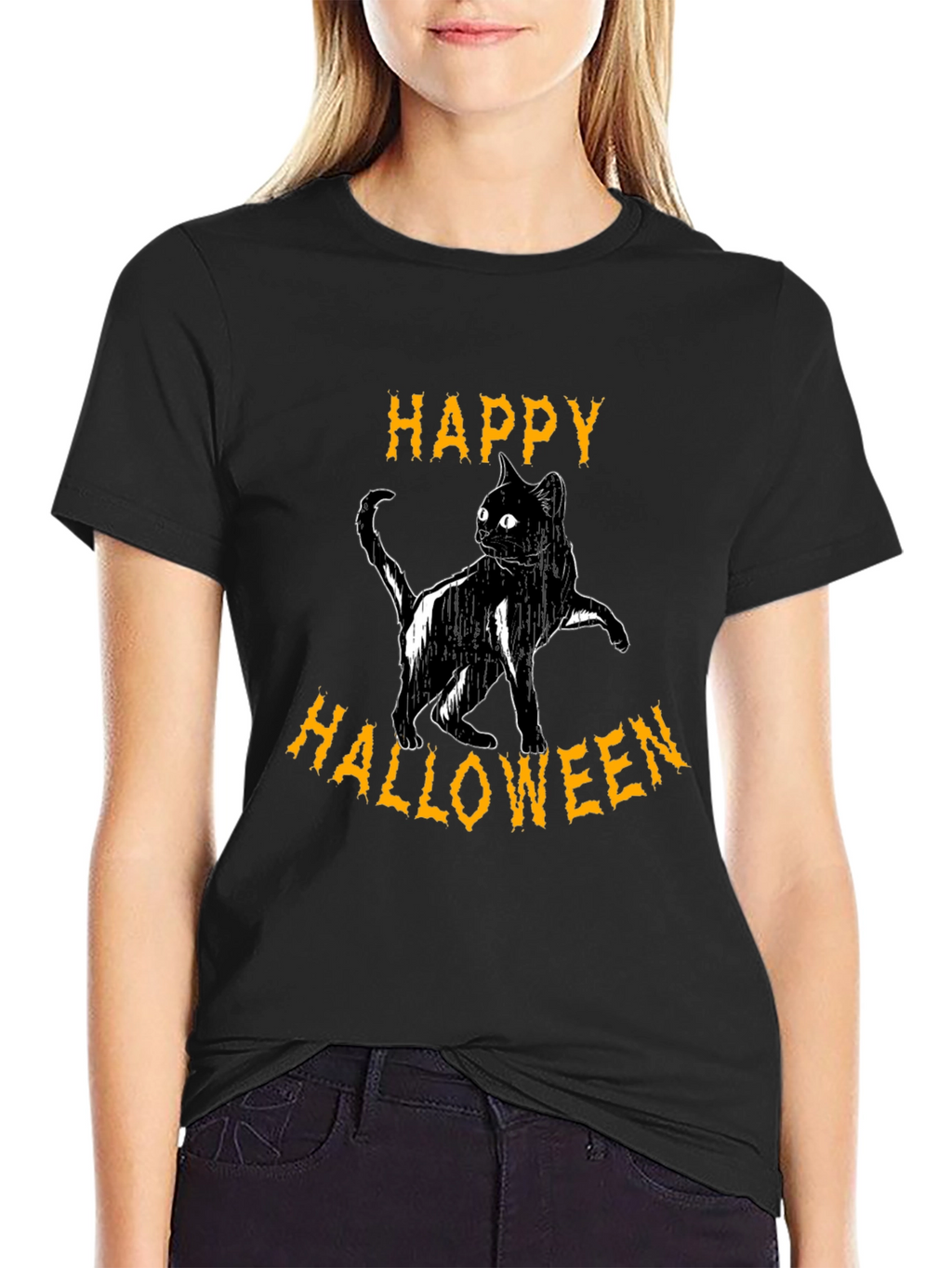 Happy Halloween Black Cat T-Shirt