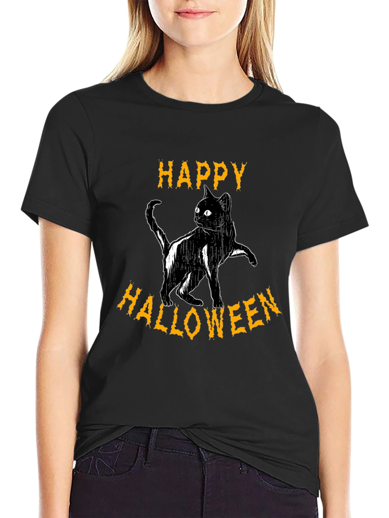 Happy Halloween Black Cat T-Shirt