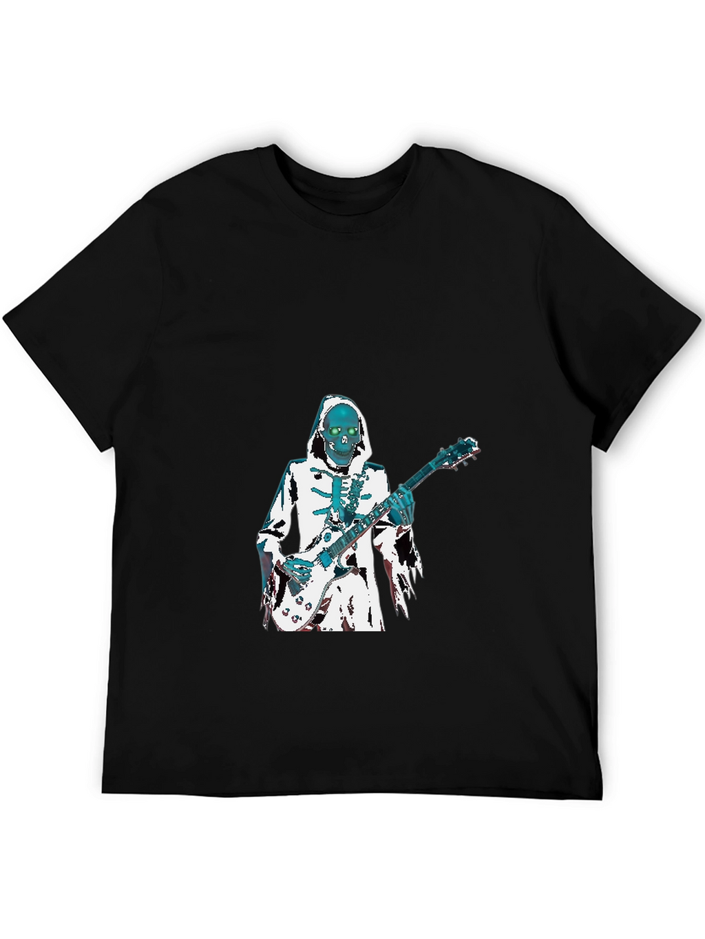 Skeleton Guitarist Graphic T-Shirt - Black