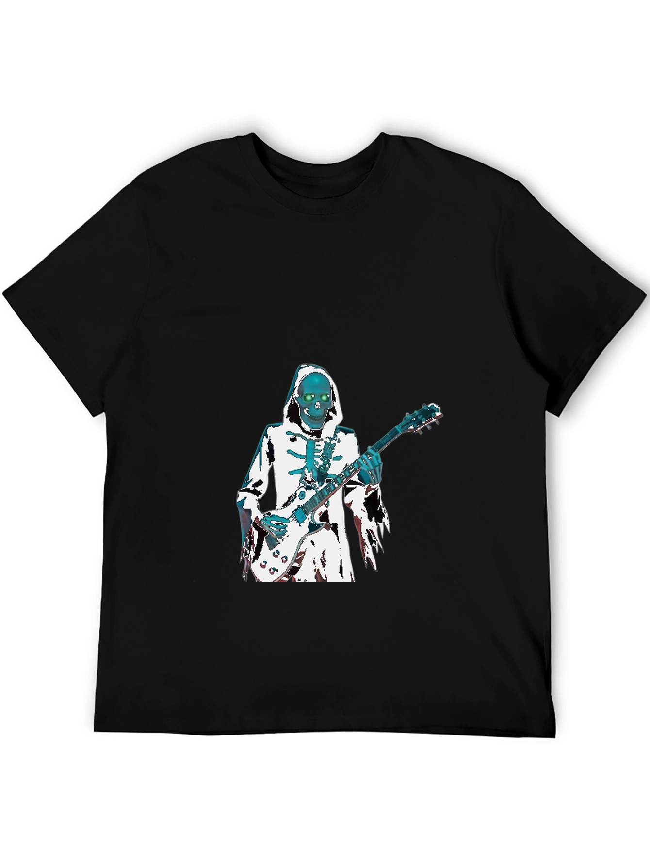 Skeleton Guitarist Graphic T-Shirt - Black
