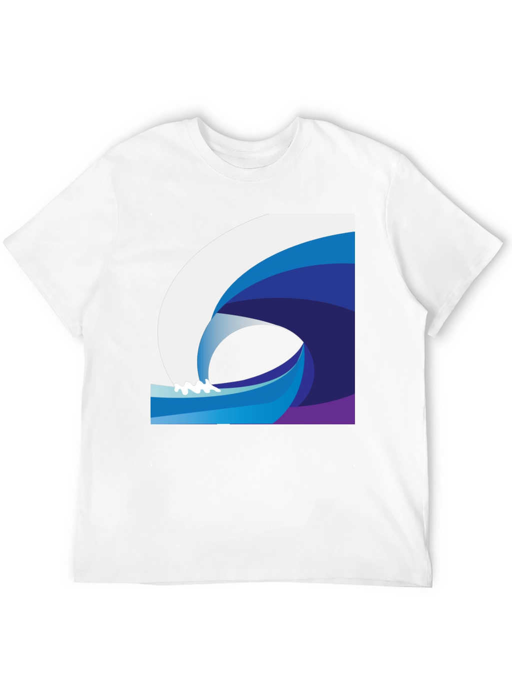 Stylish Wave Graphic Black T-Shirt