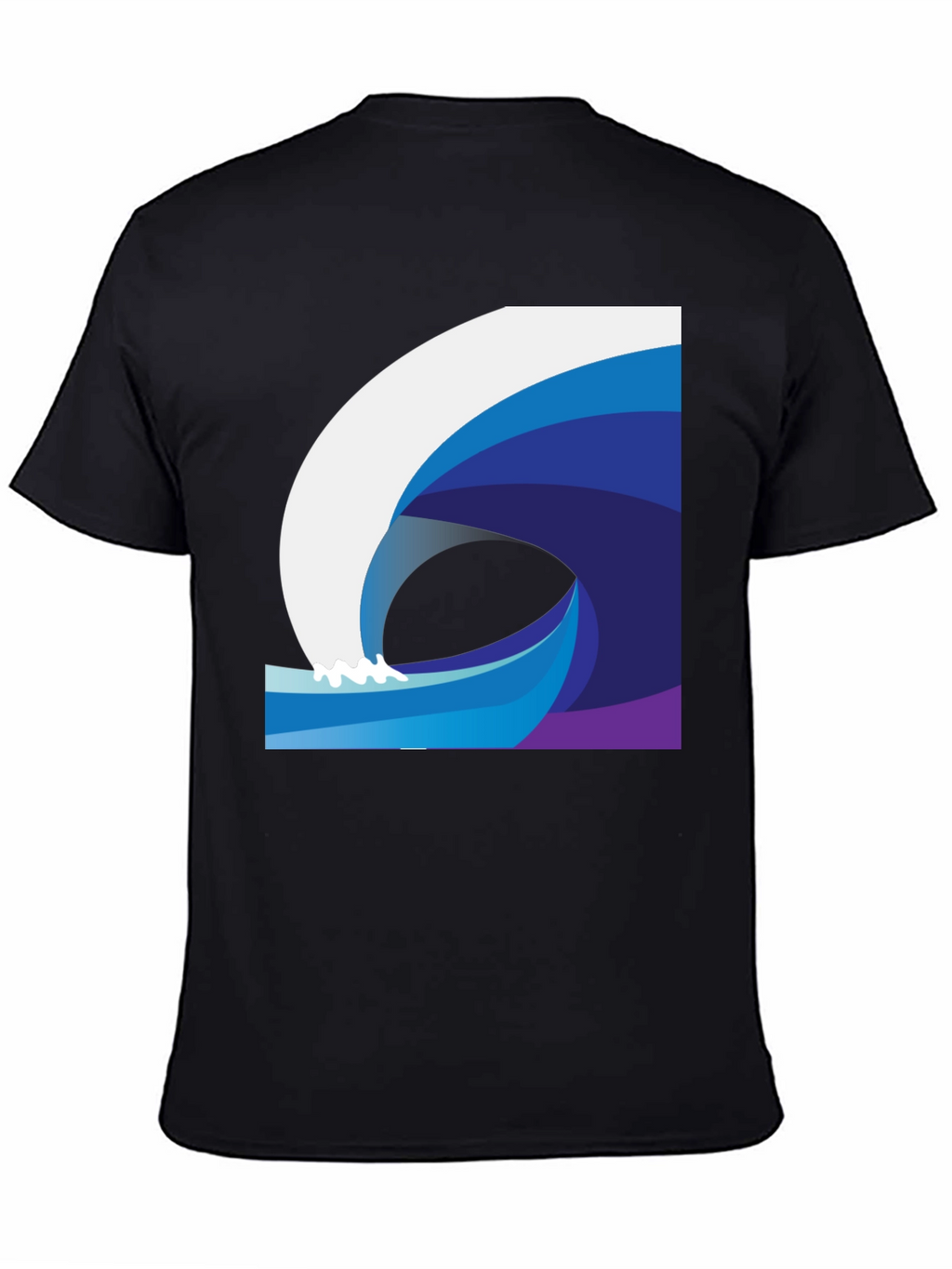 Stylish Wave Graphic Black T-Shirt