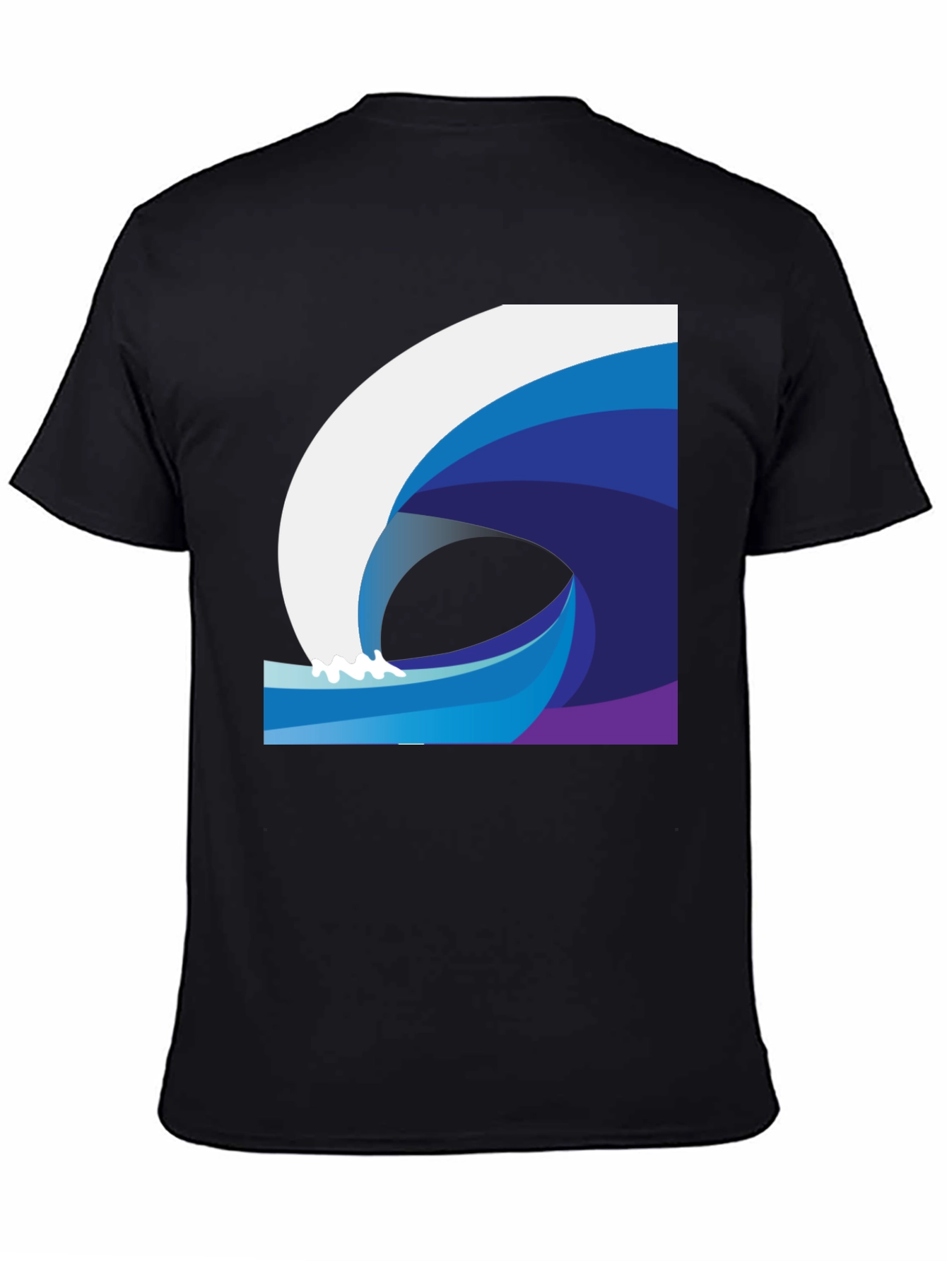 Stylish Wave Graphic Black T-Shirt