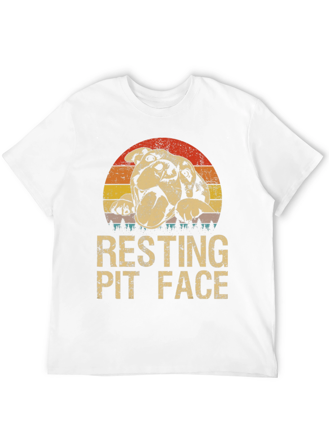Resting Pit Face Graphic T-Shirt - Dog Lover Tee
