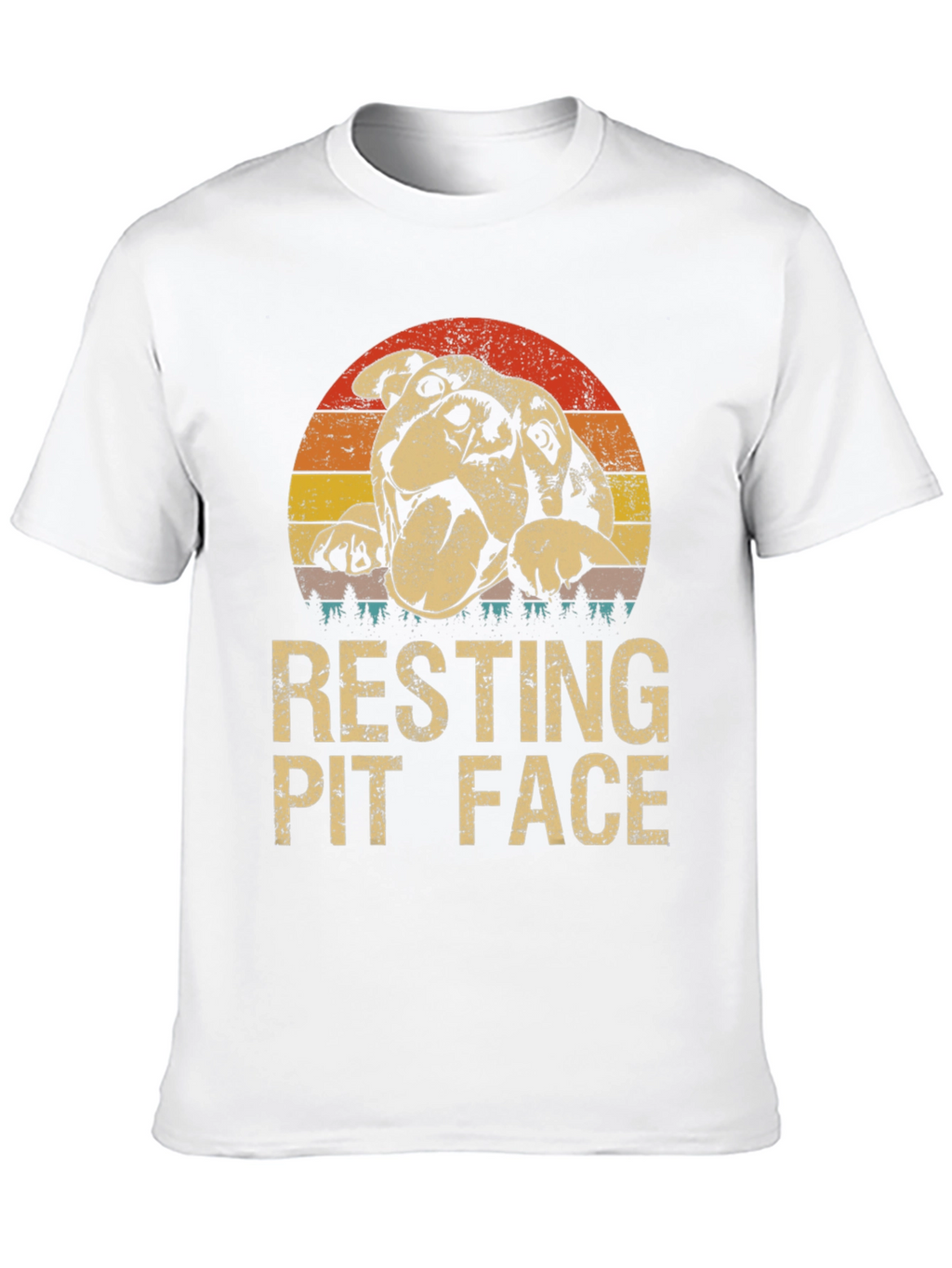 Resting Pit Face Graphic T-Shirt - Dog Lover Tee