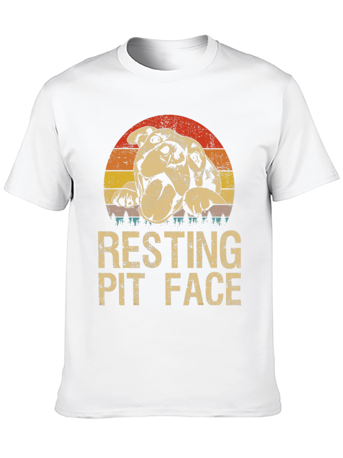 Resting Pit Face Graphic T-Shirt - Dog Lover Tee