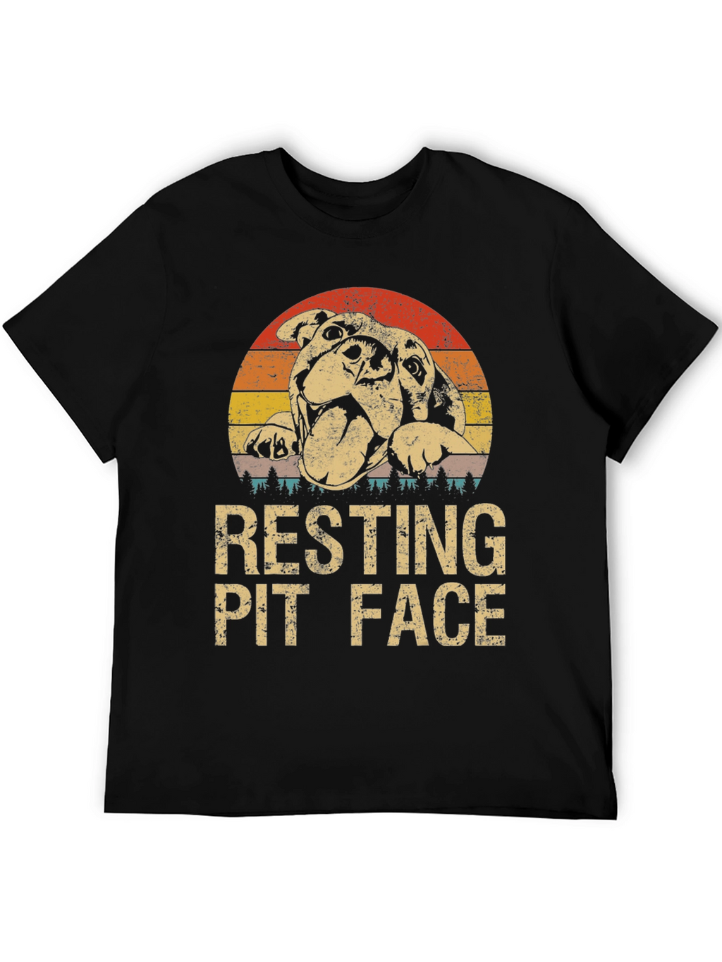 Resting Pit Face Graphic T-Shirt - Dog Lover Tee