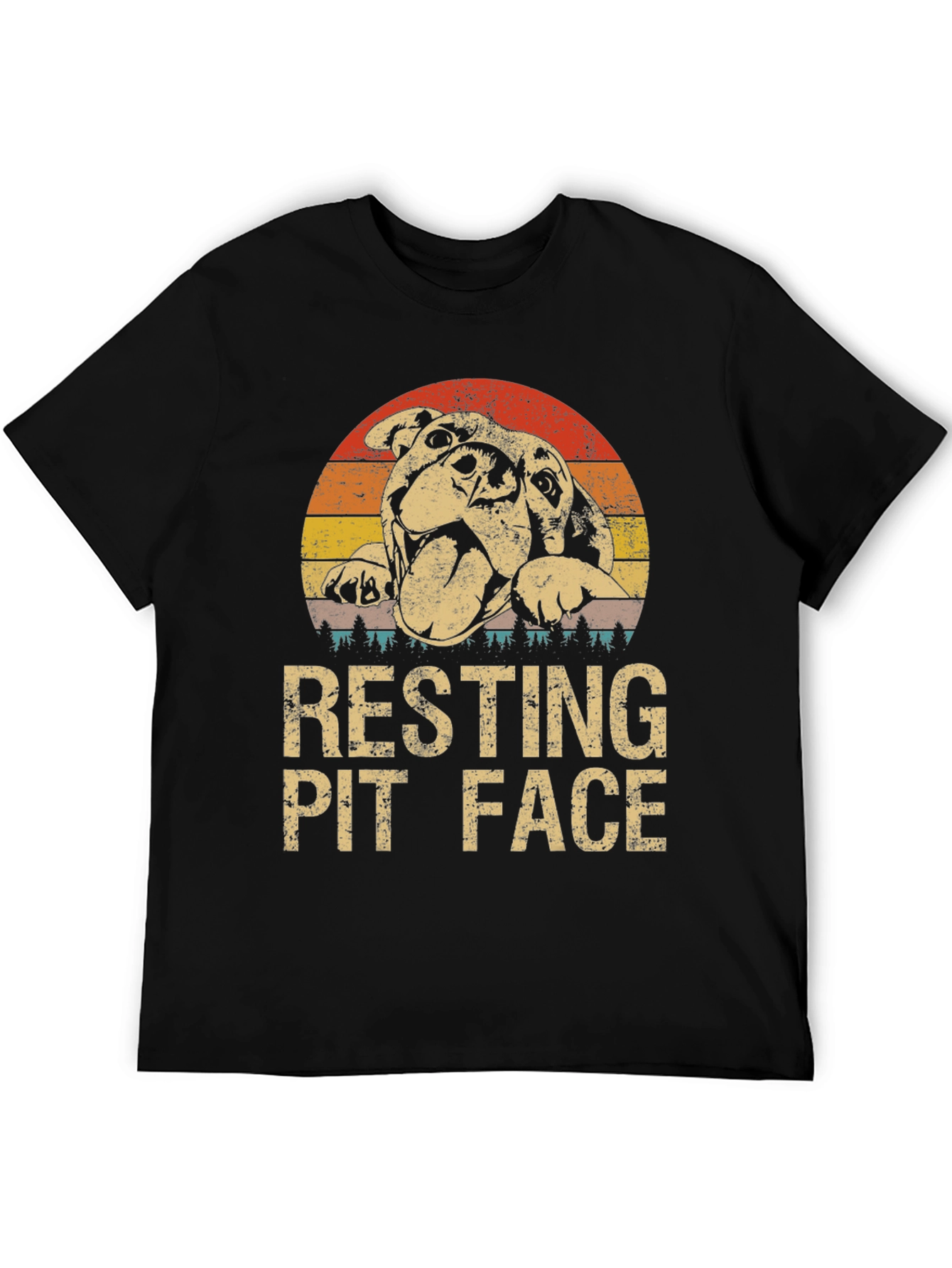Resting Pit Face Graphic T-Shirt - Dog Lover Tee