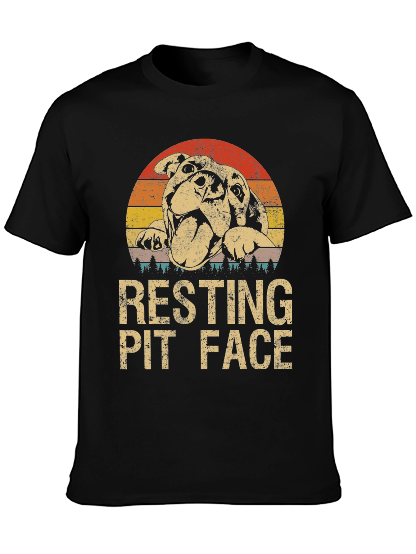 Resting Pit Face Graphic T-Shirt - Dog Lover Tee