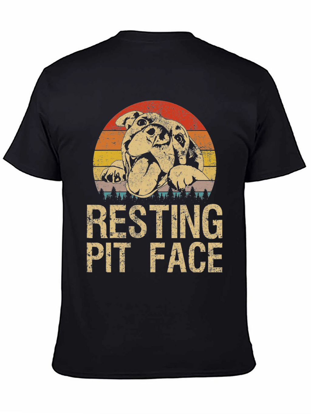 Resting Pit Face Graphic T-Shirt - Dog Lover Tee