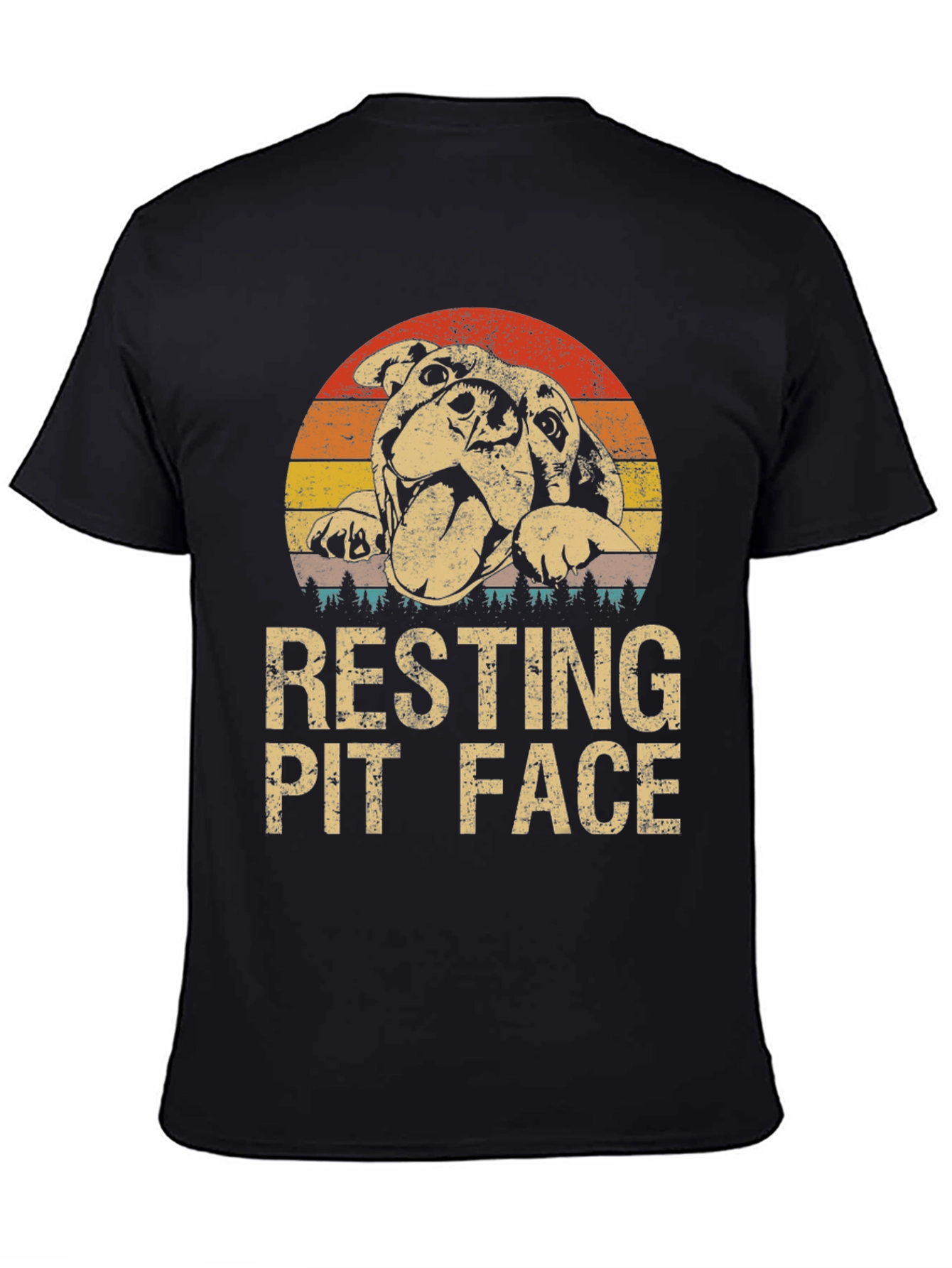 Resting Pit Face Graphic T-Shirt - Dog Lover Tee