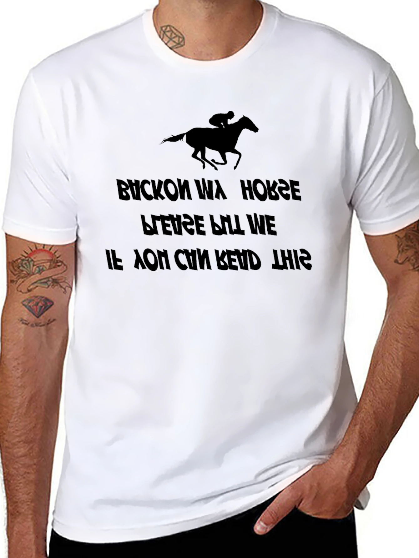 Buckon Wa Horse Reverse Text T-Shirt