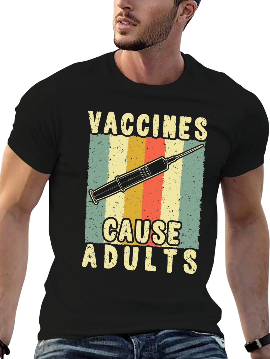 Vaccines Cause Adults Graphic Tee
