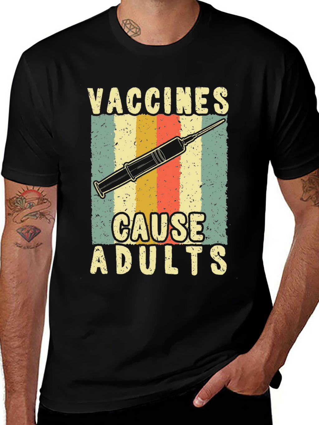 Vaccines Cause Adults Graphic Tee