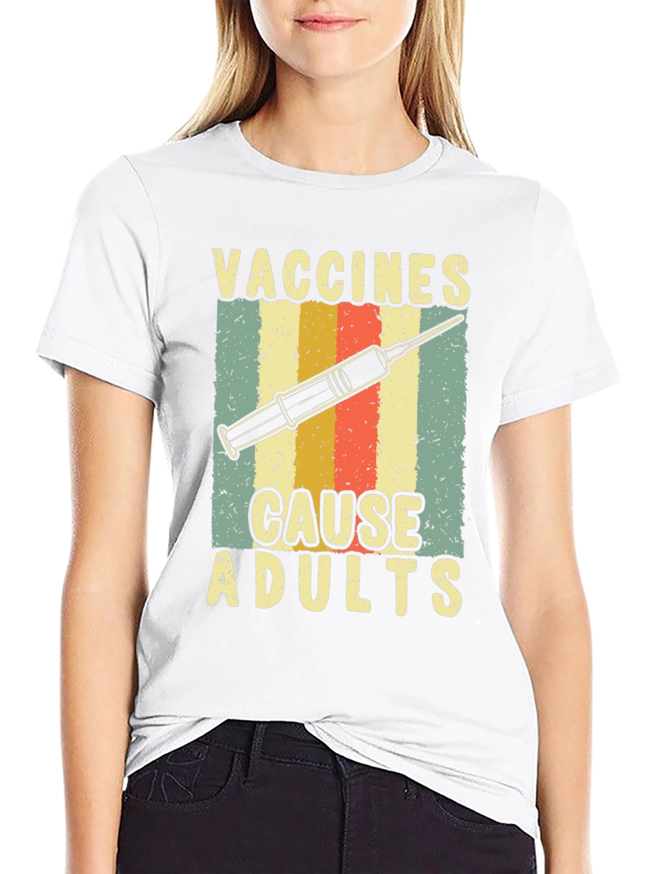 Vaccines Cause Adults Graphic Tee