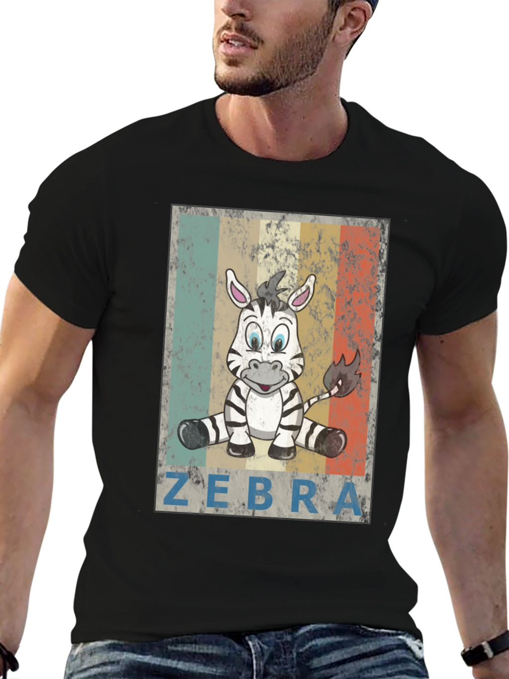 Zebra Graphic Print T-Shirt - Unisex Casual Tee