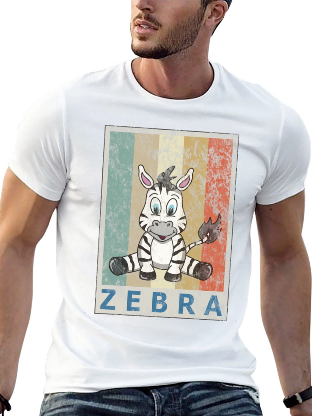 Zebra Graphic Print T-Shirt - Unisex Casual Tee