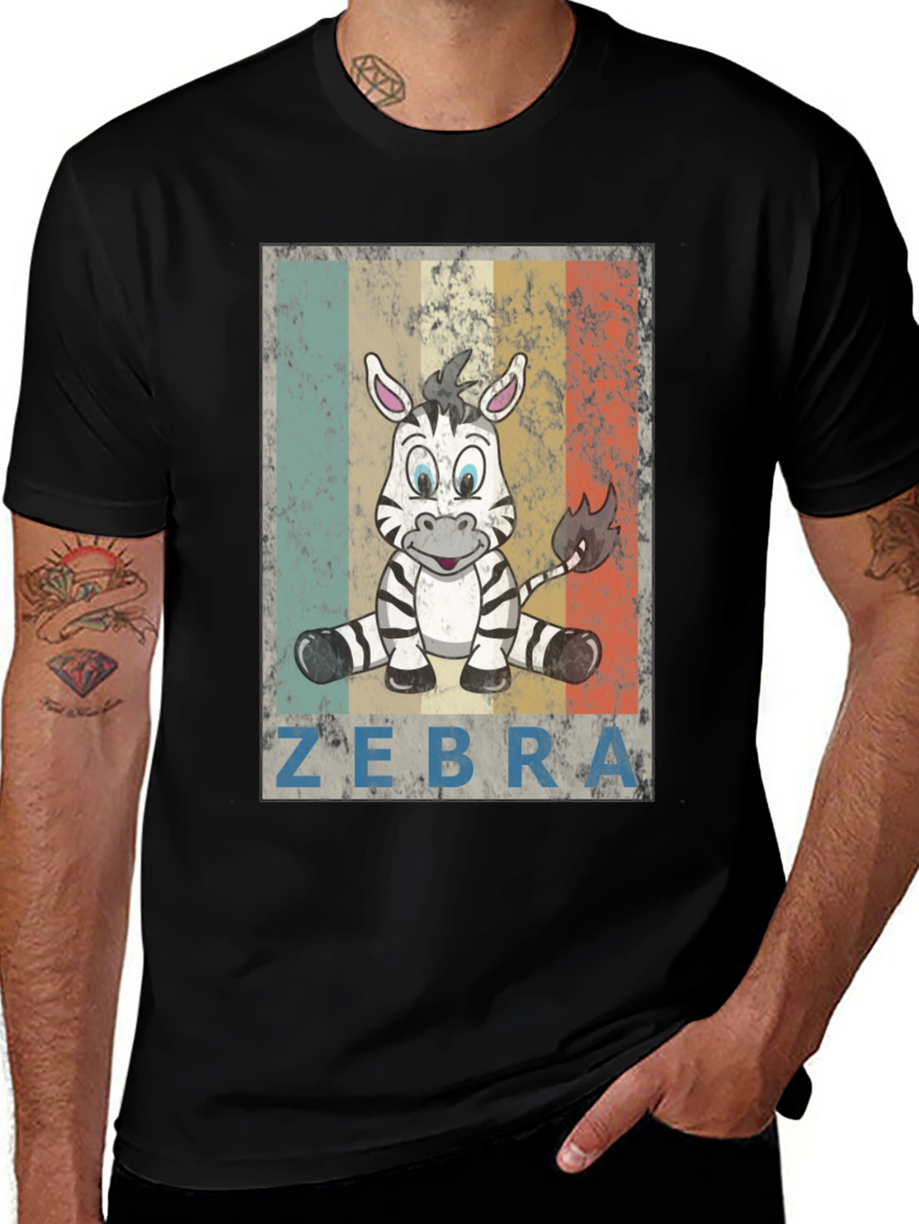 Zebra Graphic Print T-Shirt - Unisex Casual Tee