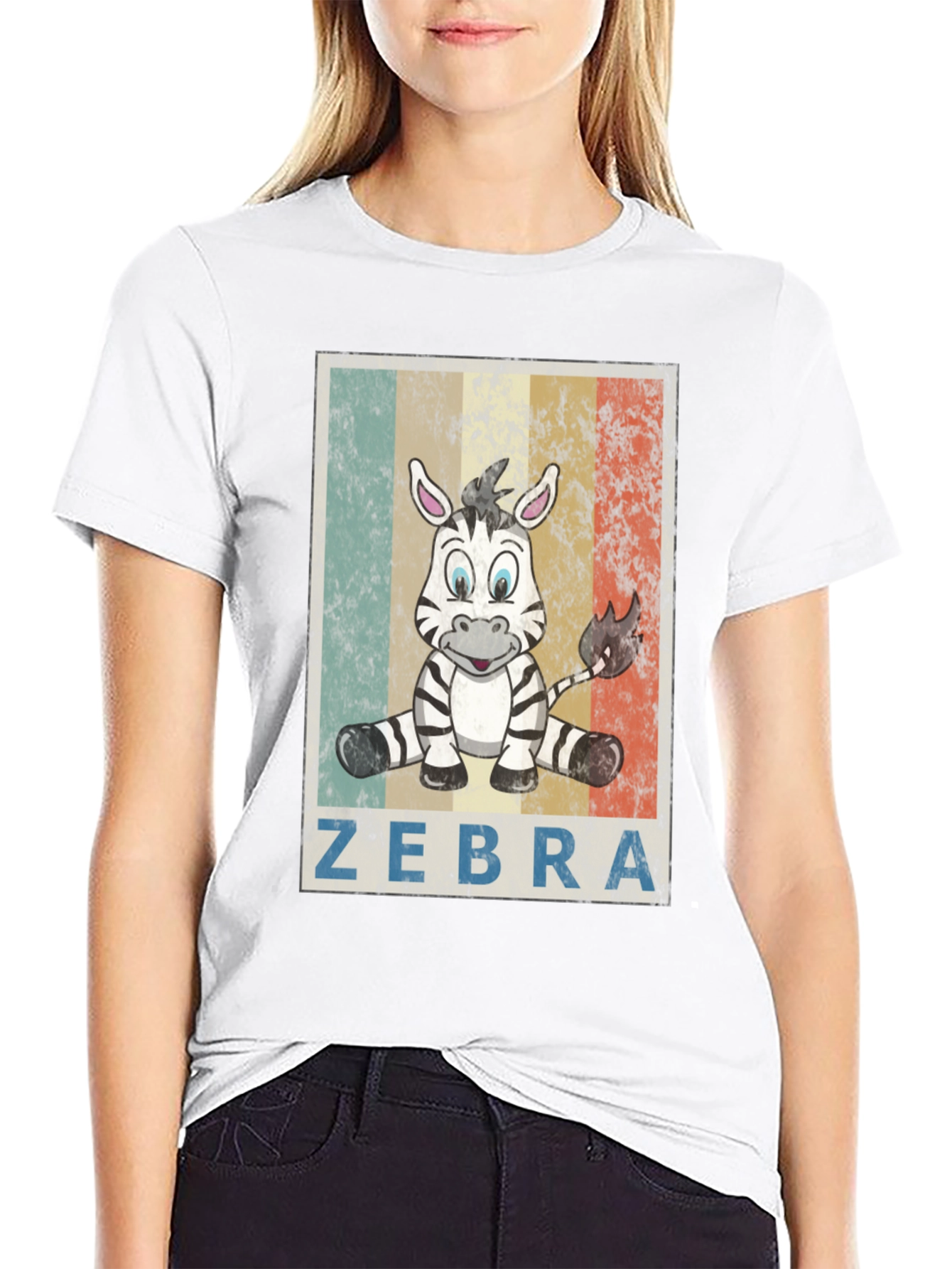 Zebra Graphic Print T-Shirt - Unisex Casual Tee