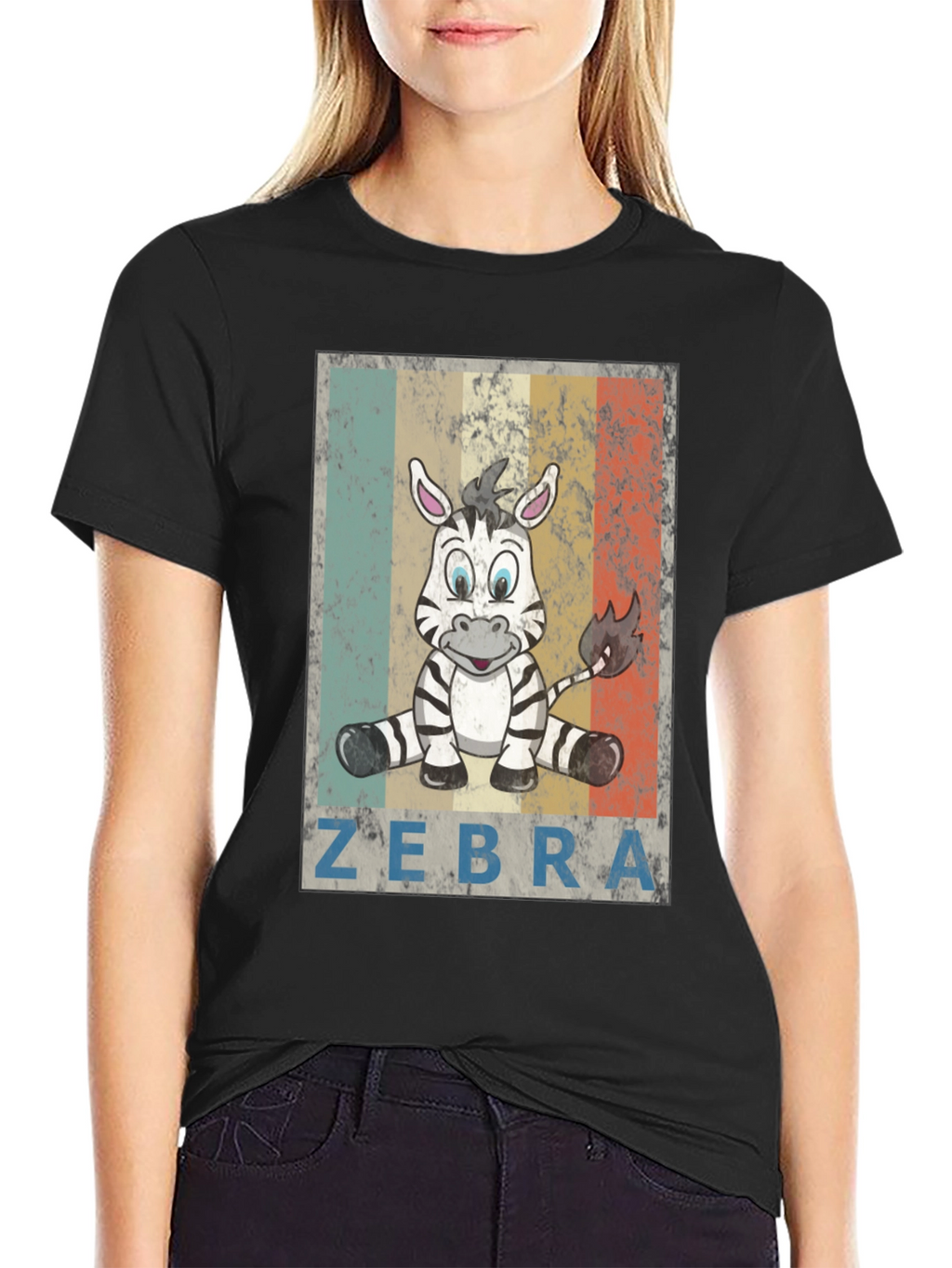 Zebra Graphic Print T-Shirt - Unisex Casual Tee