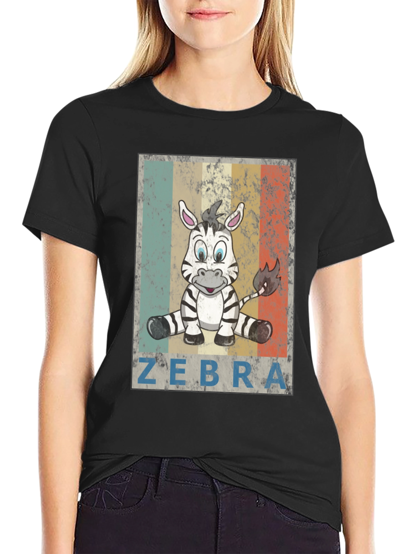 Zebra Graphic Print T-Shirt - Unisex Casual Tee