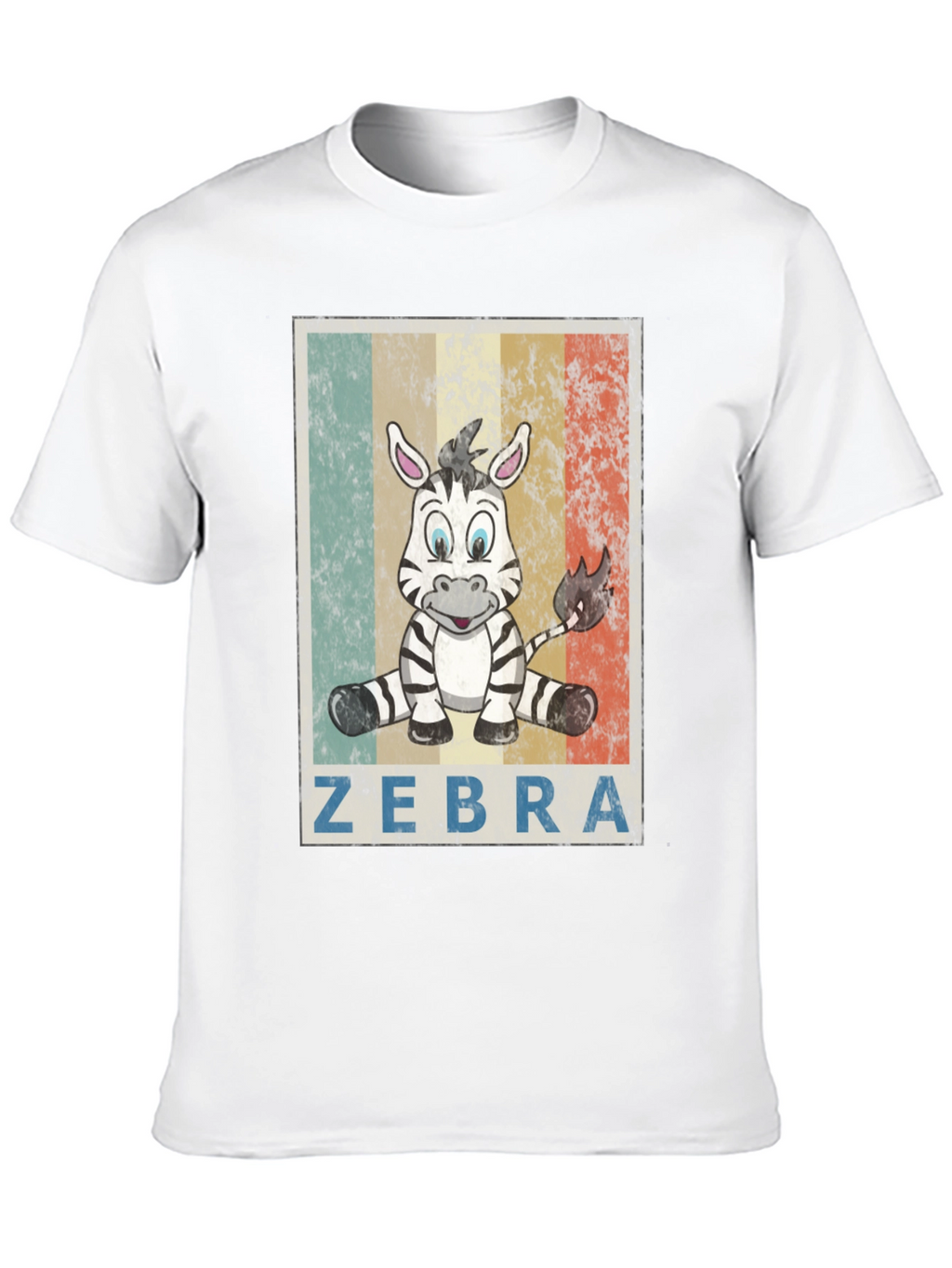 Zebra Graphic Print T-Shirt - Unisex Casual Tee