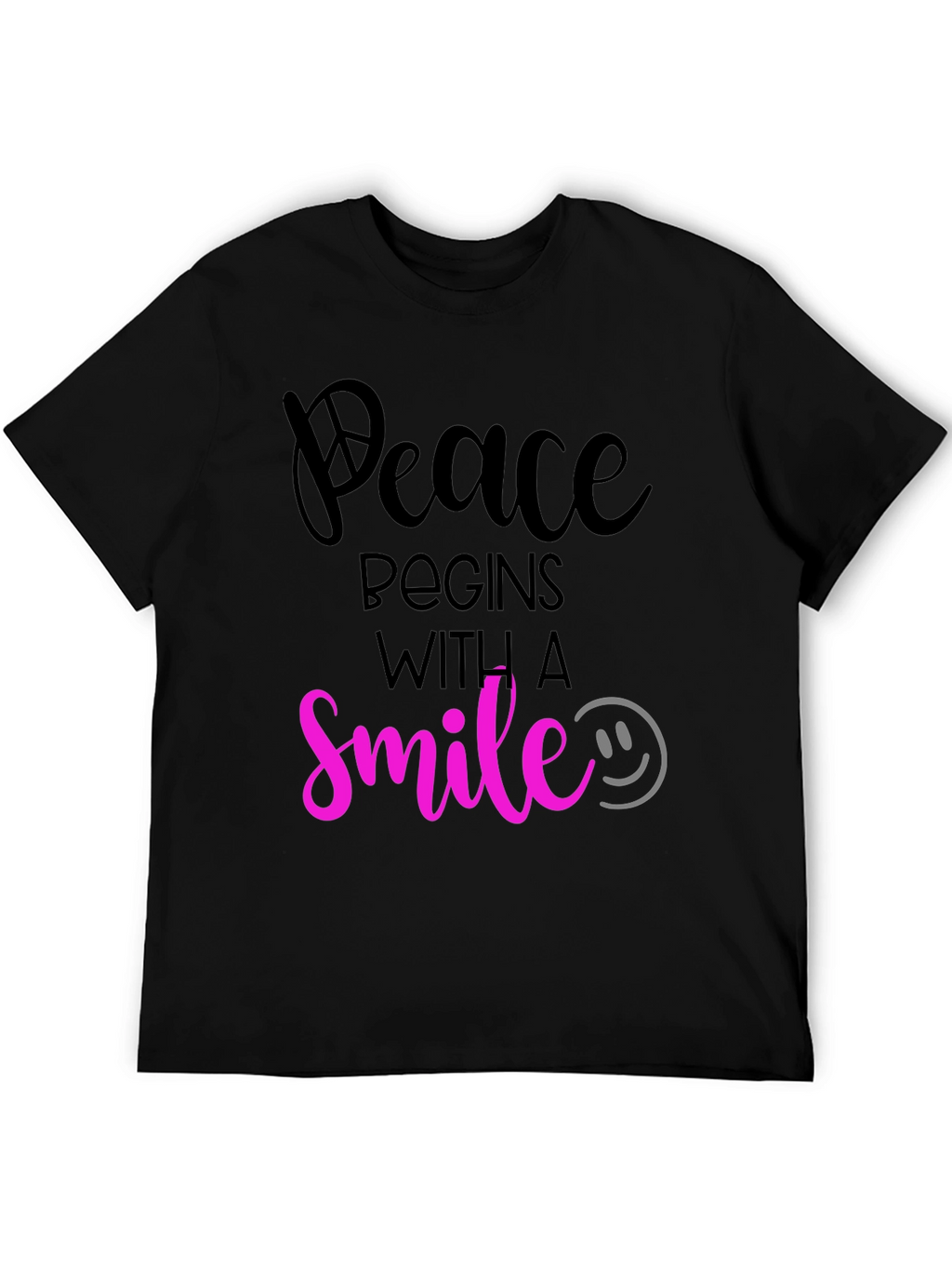 Peace Begins With a Smile Graphic T-Shirt