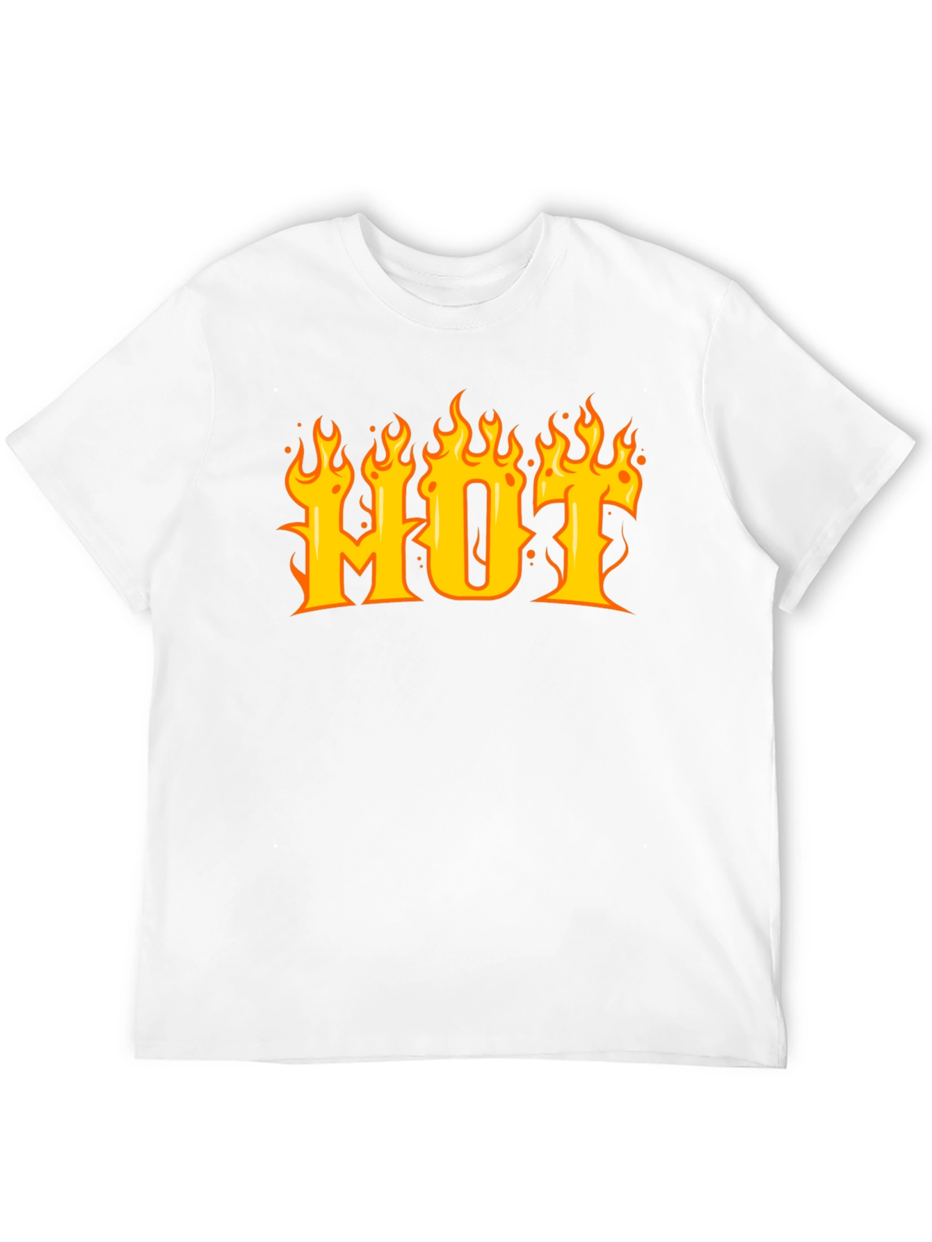HOT Flame Graphic T-Shirt - Black Cotton Tee