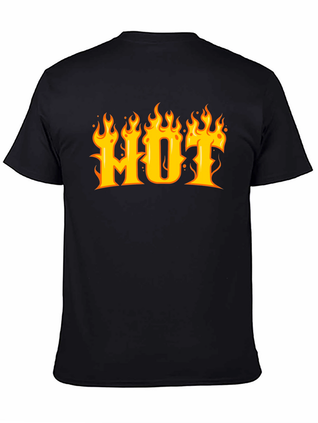 HOT Flame Graphic T-Shirt - Black Cotton Tee