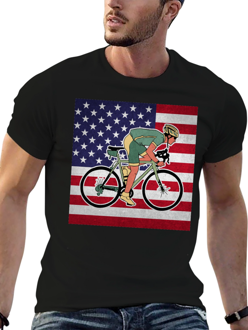 American Cyclist Graphic Tee
