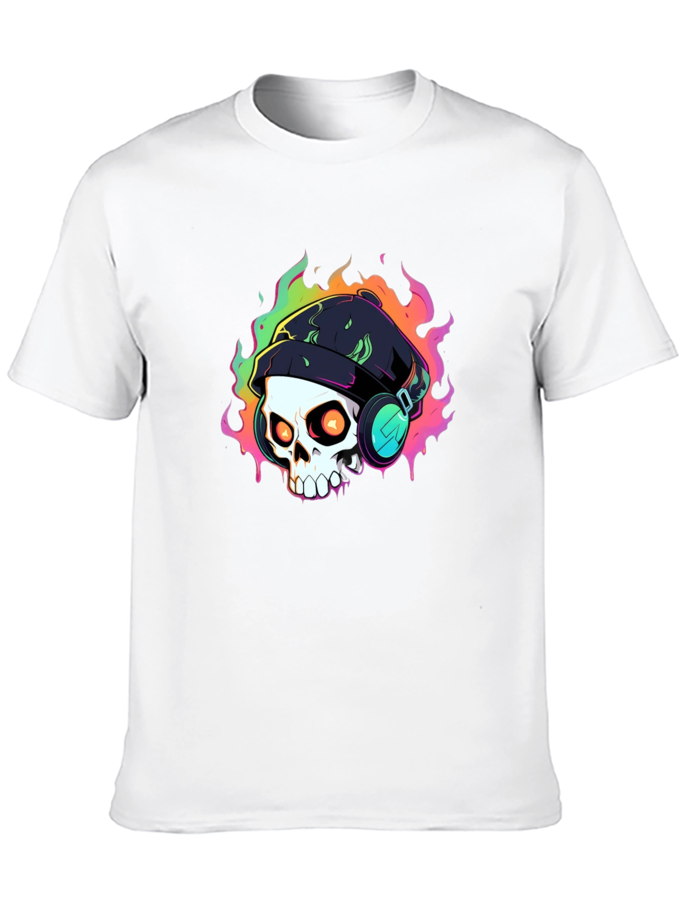 Skull Headphones Graphic T-Shirt