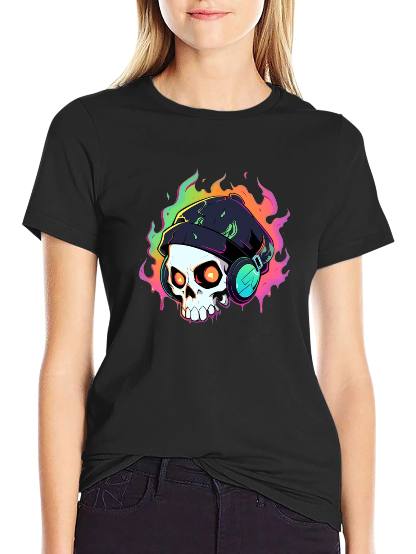 Skull Headphones Graphic T-Shirt