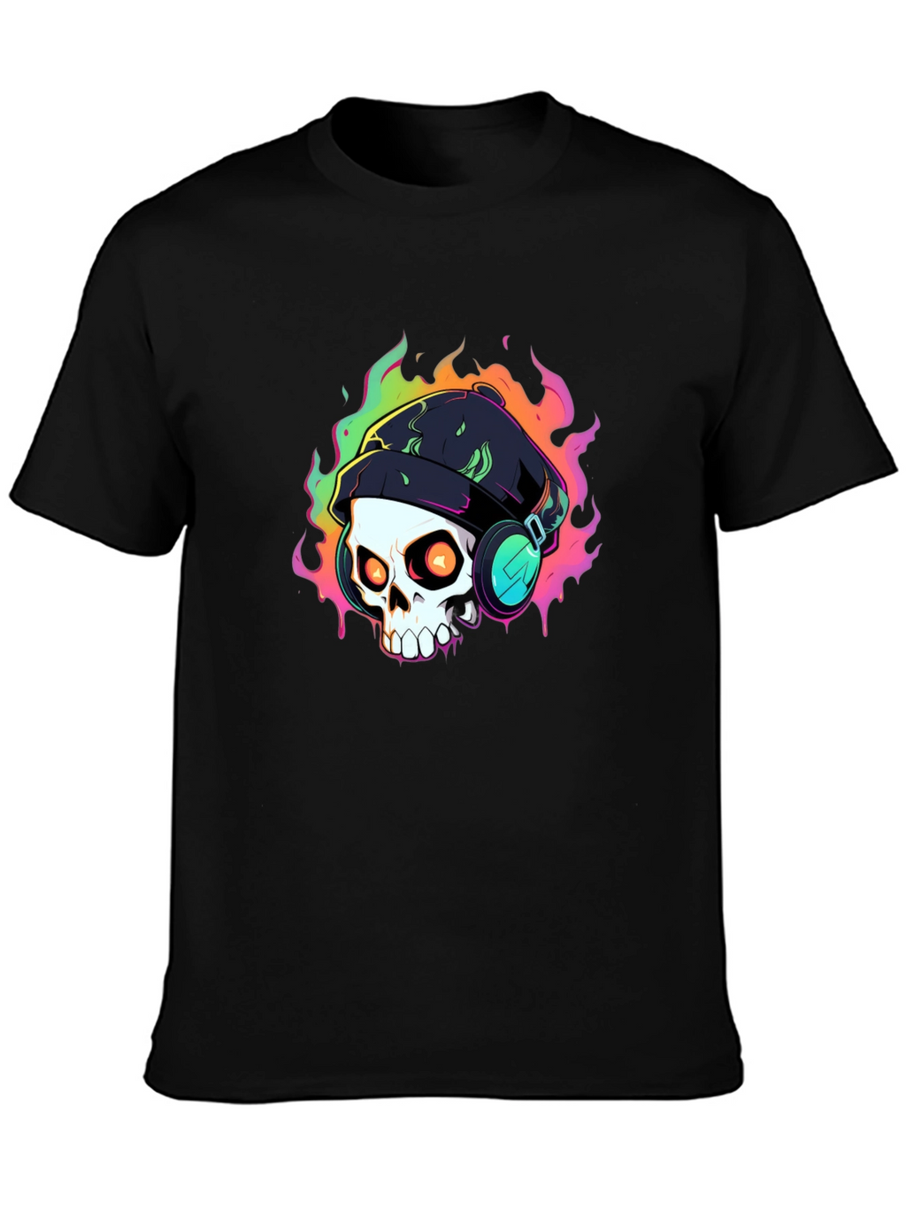 Skull Headphones Graphic T-Shirt