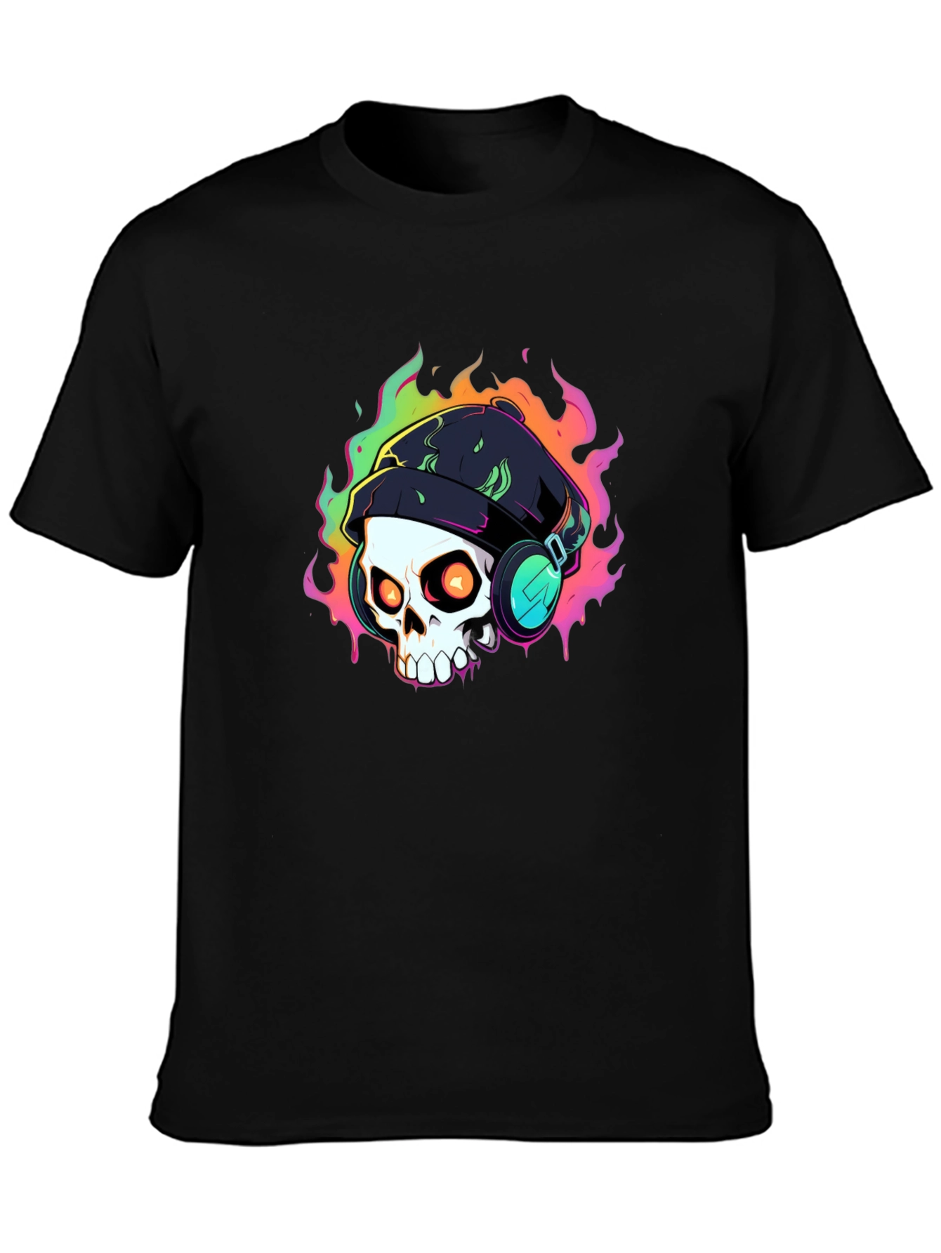 Skull Headphones Graphic T-Shirt