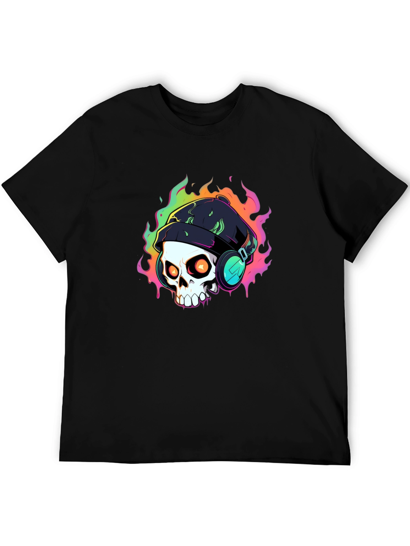 Skull Headphones Graphic T-Shirt