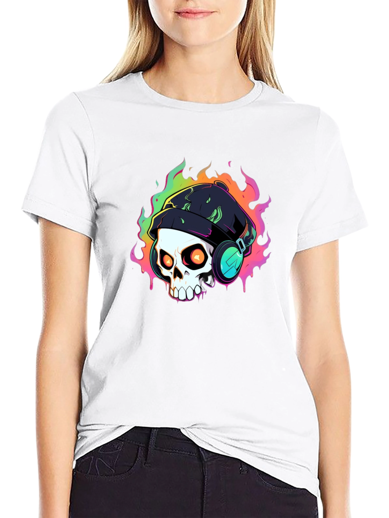 Skull Headphones Graphic T-Shirt