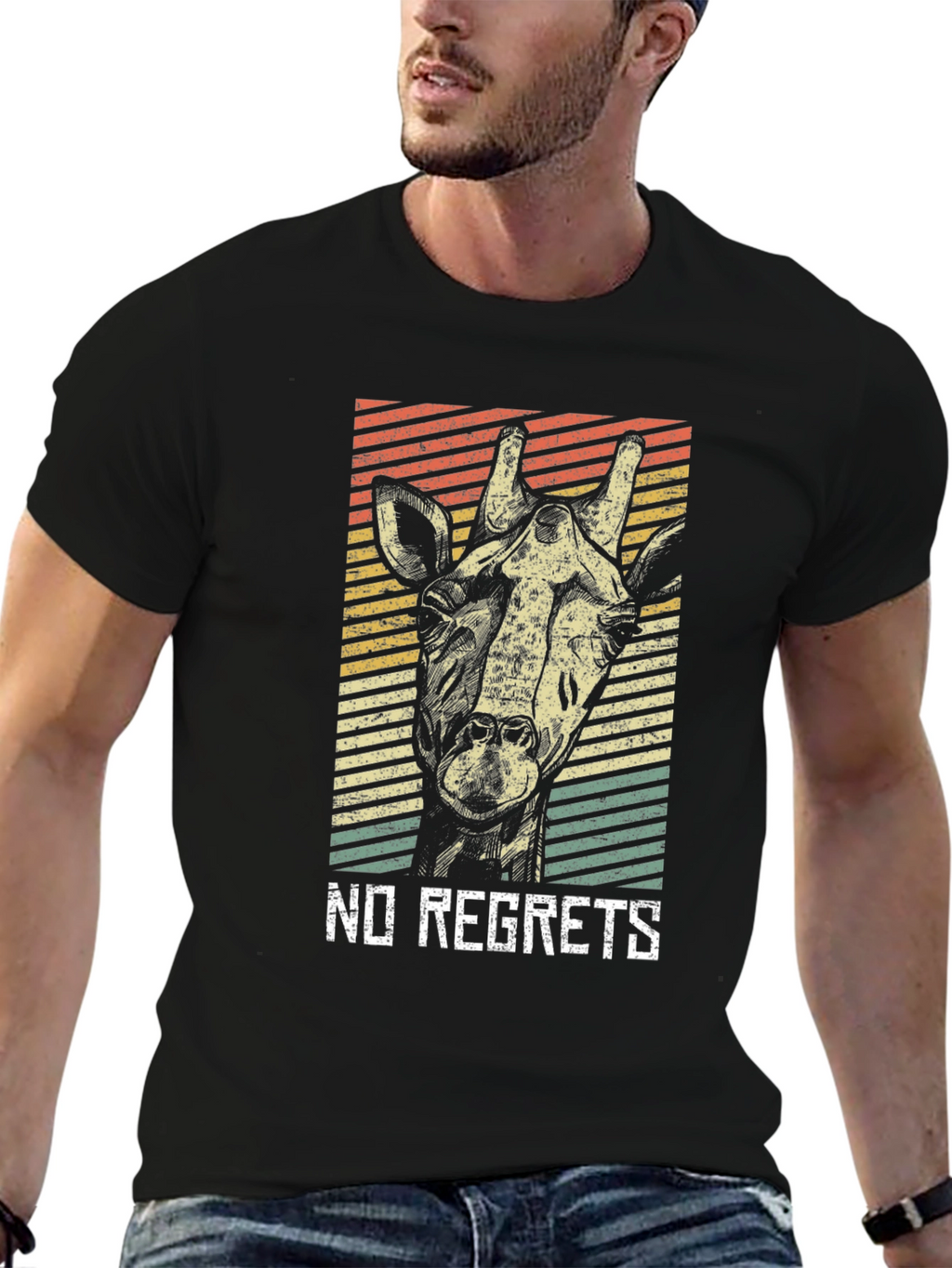 Retro Giraffe No Regrets Graphic Tee